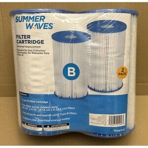 Summer Waves Type B Filter Cartridge, 2 Pack Pool Accessories.